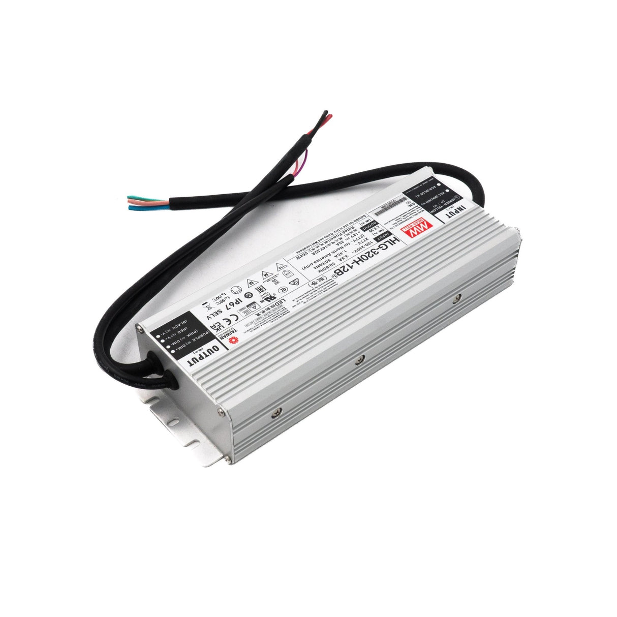 Mean Well HLG-320H-12B Power Supply 264W 12V - Dimmable 22A - HLG-320H-12B - powersupplymall.com