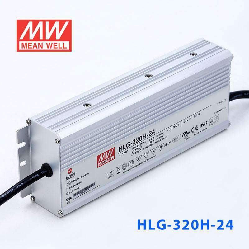 Mean Well HLG-320H-24 Power Supply 320W 24V 13.34A - HLG-320H-24 - powersupplymall.com