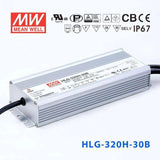 Mean Well HLG-320H-30B Power Supply 320W 30V- Dimmable 10.7A - HLG-320H-30B - powersupplymall.com