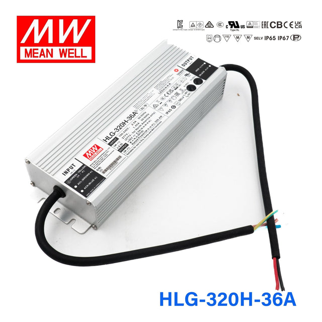Mean Well HLG - 320H - 36A Power Supply 320W 36V - Adjustable - HLG - 320H - 36A - powersupplymall.com
