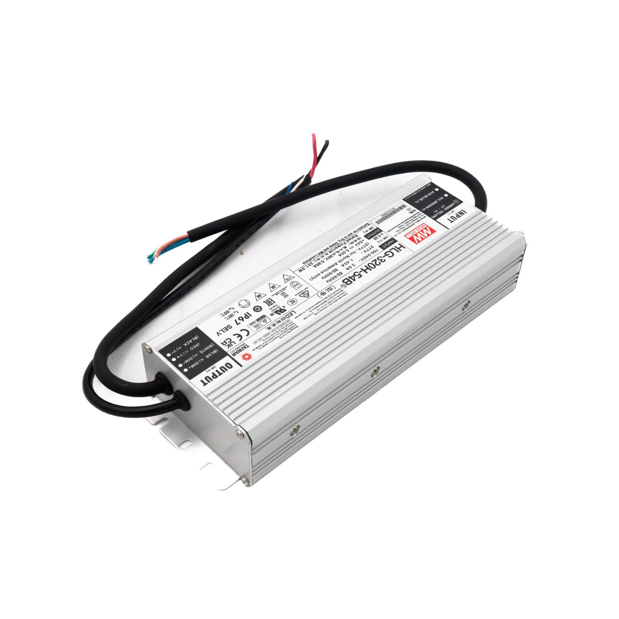 Mean Well HLG-320H-54B Power Supply 320W 54V- Dimmable 5.95A - HLG-320H-54B - powersupplymall.com