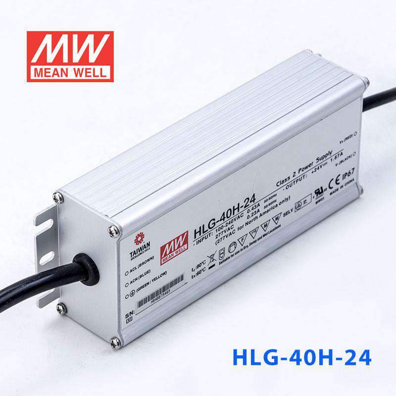 Mean Well HLG - 40H - 24 Power Supply 40W 24V - HLG - 40H - 24 - powersupplymall.com