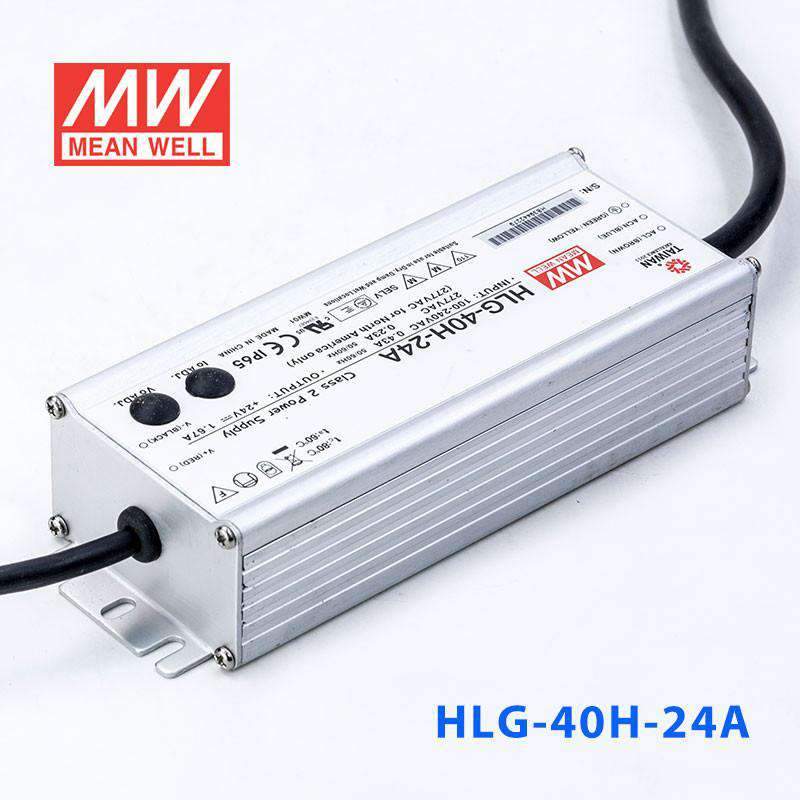 Mean Well HLG - 40H - 24A Power Supply 40W 24V - Adjustable - HLG-40H-24A - powersupplymall.com