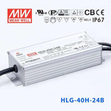 Mean Well HLG-40H-24B Power Supply 40W 24V - Dimmable 1.67A - HLG-40H-24B - powersupplymall.com