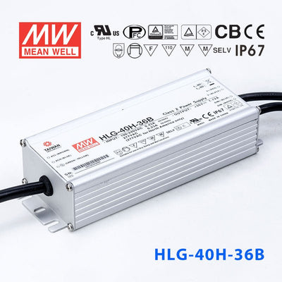 Mean Well HLG-40H-36AB Power Supply 40W 36V - Adjustable and Dimmable