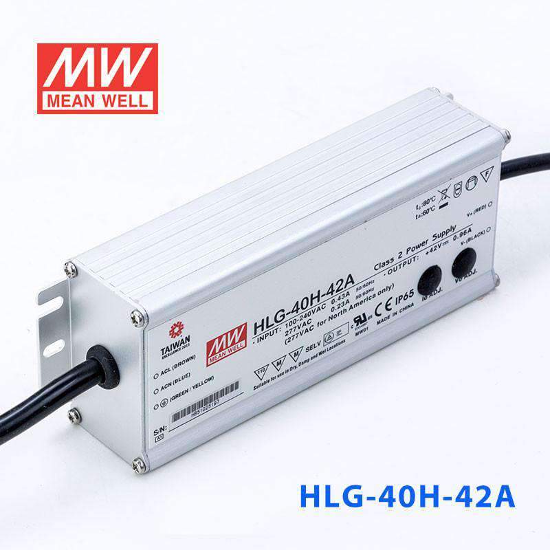 Mean Well HLG-40H-42A Power Supply 40W 42V - Adjustable 960mA - HLG-40H-42A - powersupplymall.com