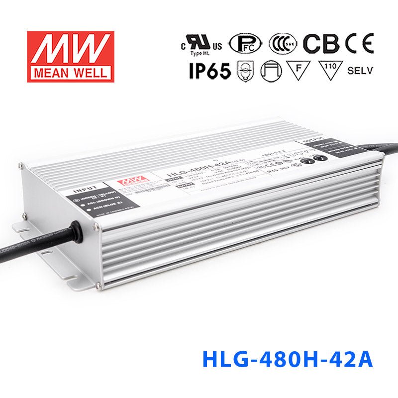 Mean Well HLG-480H-42A Power Supply 480W 42V - Adjustable 11.4A - HLG-480H-42A - powersupplymall.com