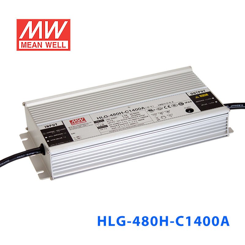 Mean Well HLG - 480H - C1400A Power Supply 480W 1400mA - Adjustable - HLG - 480H - C1400A - powersupplymall.com