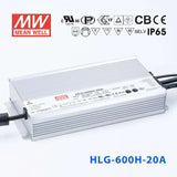 Mean Well HLG-600H-20A Power Supply 560W 20V - Adjustable 28A - HLG-600H-20A - powersupplymall.com