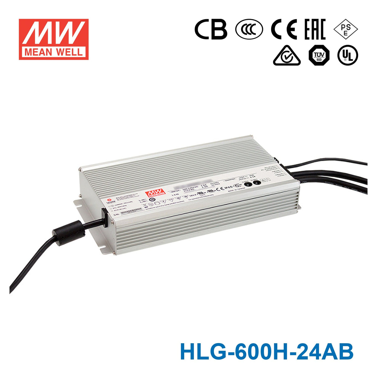 Mean Well HLG-600H-24AB Power Supply 600W 24V - Adjustable and Dimmable 25A - HLG-600H-24AB - powersupplymall.com