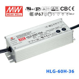 Mean Well HLG-60H-36 Power Supply 60W 36V 1.7A - HLG-60H-36 - powersupplymall.com
