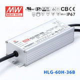 Mean Well HLG-60H-36AB Power Supply 60W 36V - Adjustable and Dimmable 1.7A - HLG-60H-36AB - powersupplymall.com