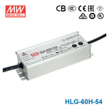 Mean Well HLG-60H-54 Power Supply 60W 54V 1.15A - HLG-60H-54 - powersupplymall.com
