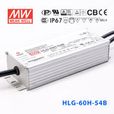 Mean Well HLG-60H-54AB Power Supply 60W 54V - Adjustable and Dimmable 1.15A - HLG-60H-54AB - powersupplymall.com