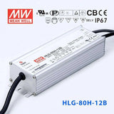 Mean Well HLG-80H-12B Power Supply 60W 12V - Dimmable 5A - HLG-80H-12B - powersupplymall.com