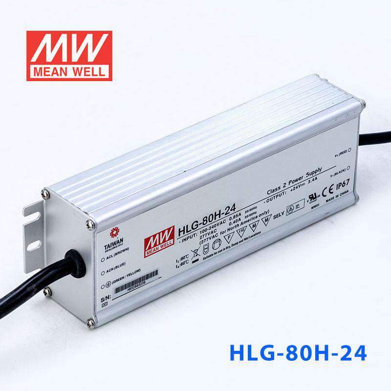 Mean Well HLG-80H-24 Power Supply 80W 24V 3.4A - HLG-80H-24 - powersupplymall.com