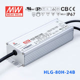 Mean Well HLG-80H-24AB Power Supply 80W 24V - Adjustable and Dimmable 3.4A - HLG-80H-24AB - powersupplymall.com