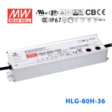 Mean Well HLG-80H-36 Power Supply 80W 36V 2.3A - HLG-80H-36 - powersupplymall.com