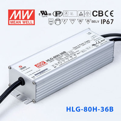 Mean Well HLG-80H-36AB Power Supply 80W 36V - Adjustable and Dimmable 2.3A