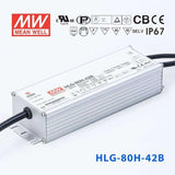 Mean Well HLG-80H-42B Power Supply 80W 42V - Dimmable 1.95A - HLG-80H-42B - powersupplymall.com