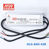 Mean Well HLG - 80H - 42B Power Supply 80W 42V - Dimmable - HLG-80H-42B - powersupplymall.com