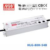 Mean Well HLG-80H-54AB Power Supply 80W 54V - Adjustable and Dimmable 1.5A - HLG-80H-54AB - powersupplymall.com
