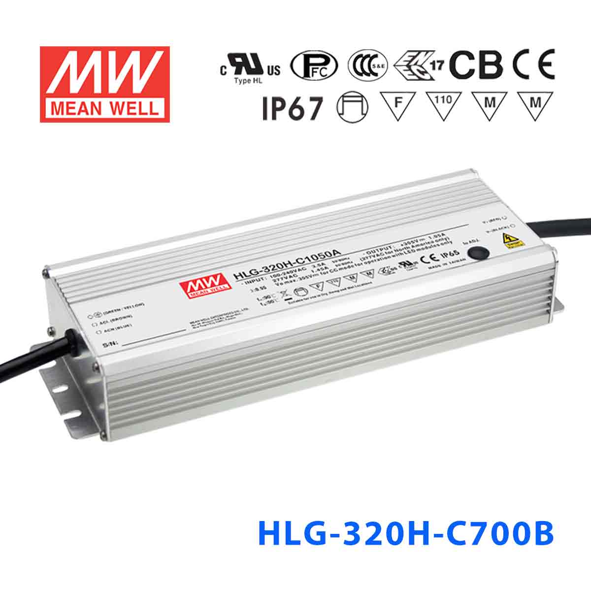 Mean Well HLG-C Series LED Power Supply 700mA (70~300W) -  - powersupplymall.com