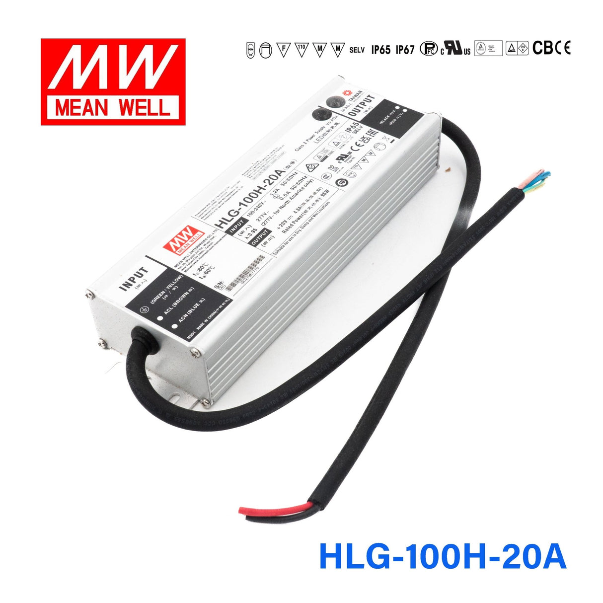 Mean Well HLG Series LED Power Supply 20V (40~150W) -  - powersupplymall.com