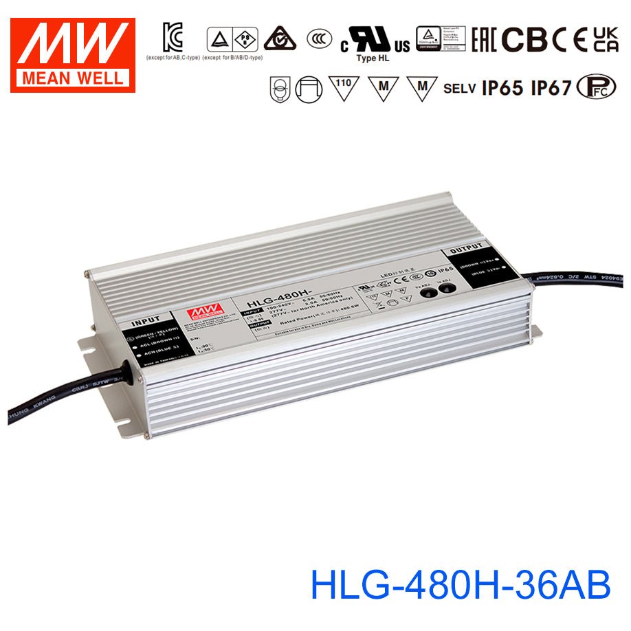 Mean Well HLG Series LED Power Supply 36V (185~600W) -  - powersupplymall.com