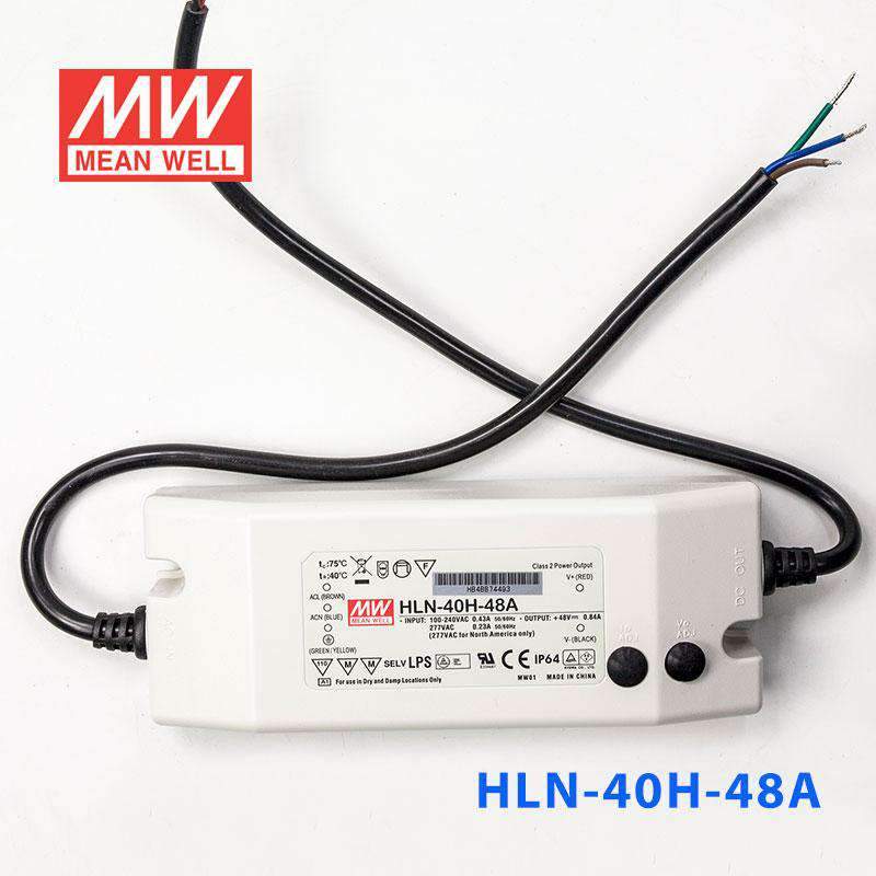 Mean Well HLN - 40H - 48A Power Supply 40W 48V - IP64, Adjustable - HLN - 40H - 48A - powersupplymall.com