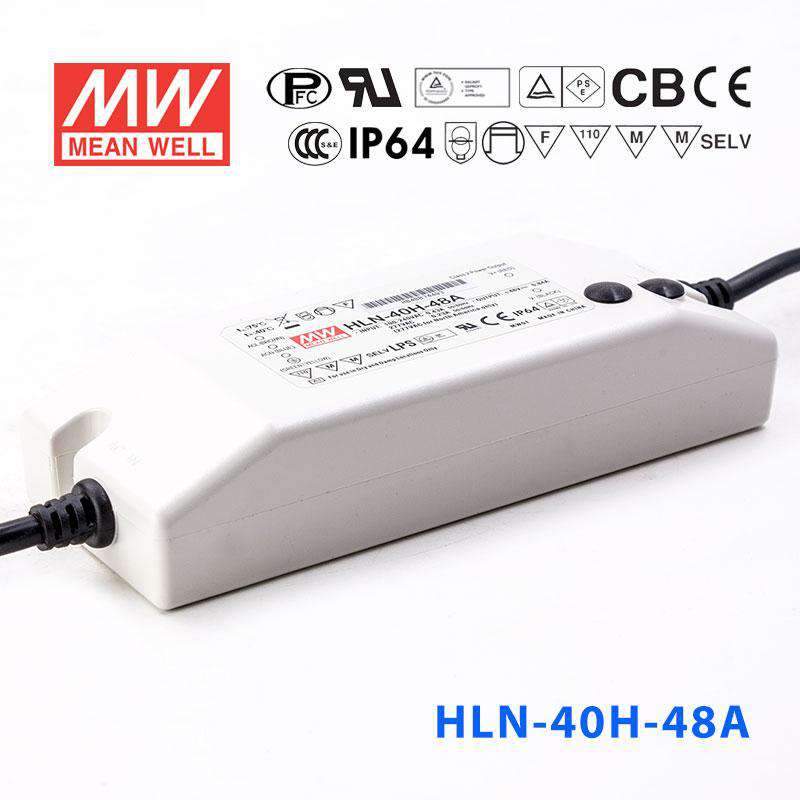 Mean Well HLN - 40H - 48A Power Supply 40W 48V - IP64, Adjustable - HLN - 40H - 48A - powersupplymall.com