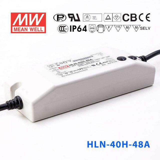 Mean Well HLN - 40H - 48A Power Supply 40W 48V - IP64, Adjustable - HLN - 40H - 48A - powersupplymall.com