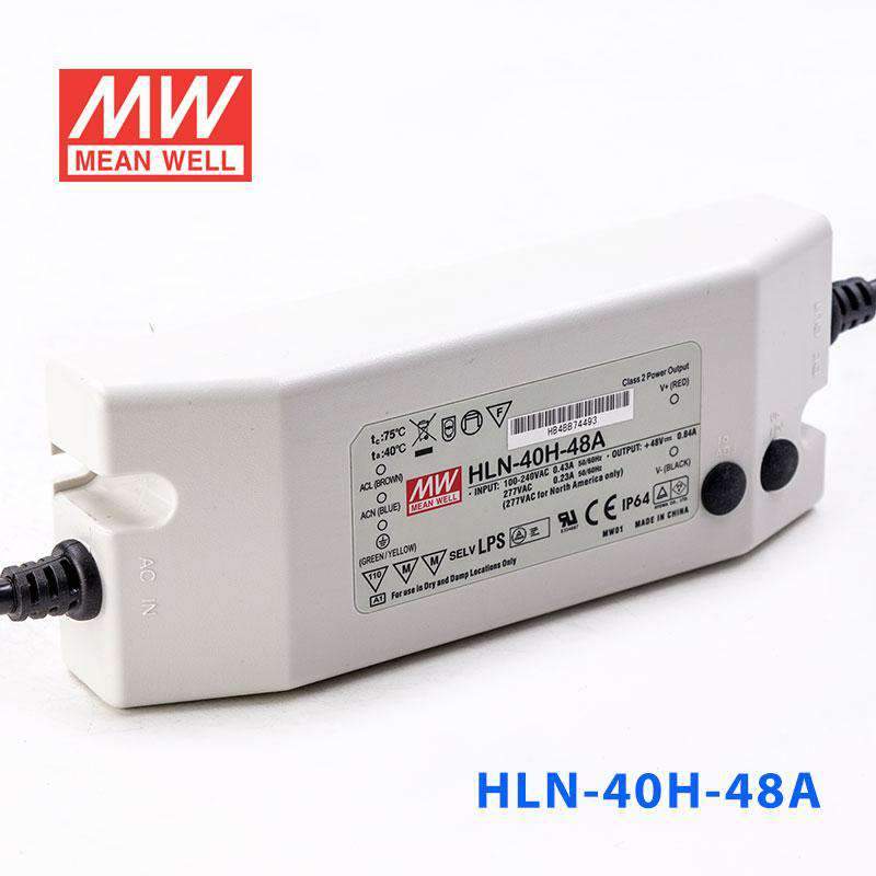 Mean Well HLN - 40H - 48A Power Supply 40W 48V - IP64, Adjustable - HLN - 40H - 48A - powersupplymall.com
