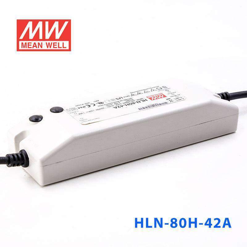 Mean Well HLN-80H-42A Power Supply 80W 42V - IP64, Adjustable 1.95A - HLN-80H-42A - powersupplymall.com