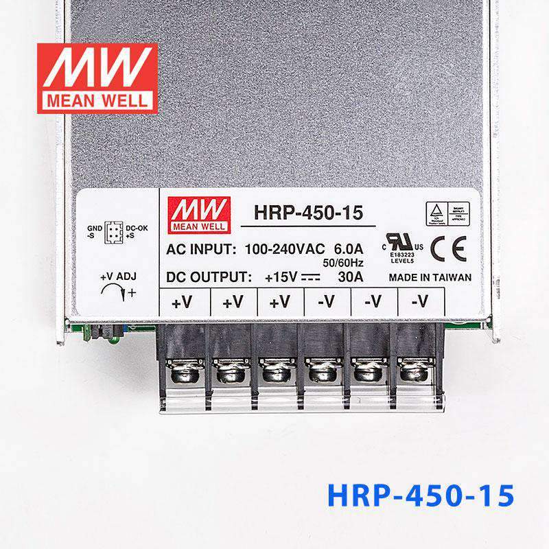 Mean Well HRP - 450 - 15 Power Supply 450W 15V - HRP - 450 - 15 - powersupplymall.com