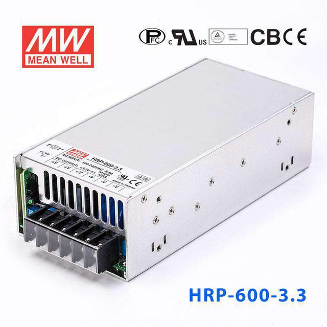 Mean Well HRP - 600 - 3.3 Power Supply 396W 3.3V - HRP - 600 - 3.3 - powersupplymall.com