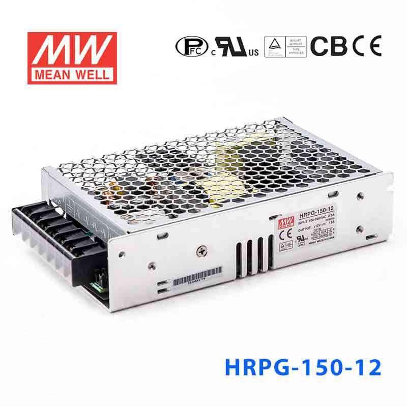 Mean Well HRPG - 150 - 12 Power Supply 156W 12V - HRPG - 150 - 12 - powersupplymall.com