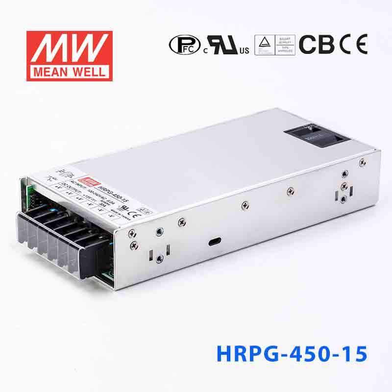 Mean Well HRPG - 450 - 15 Power Supply 450W 15V - HRPG - 450 - 15 - powersupplymall.com