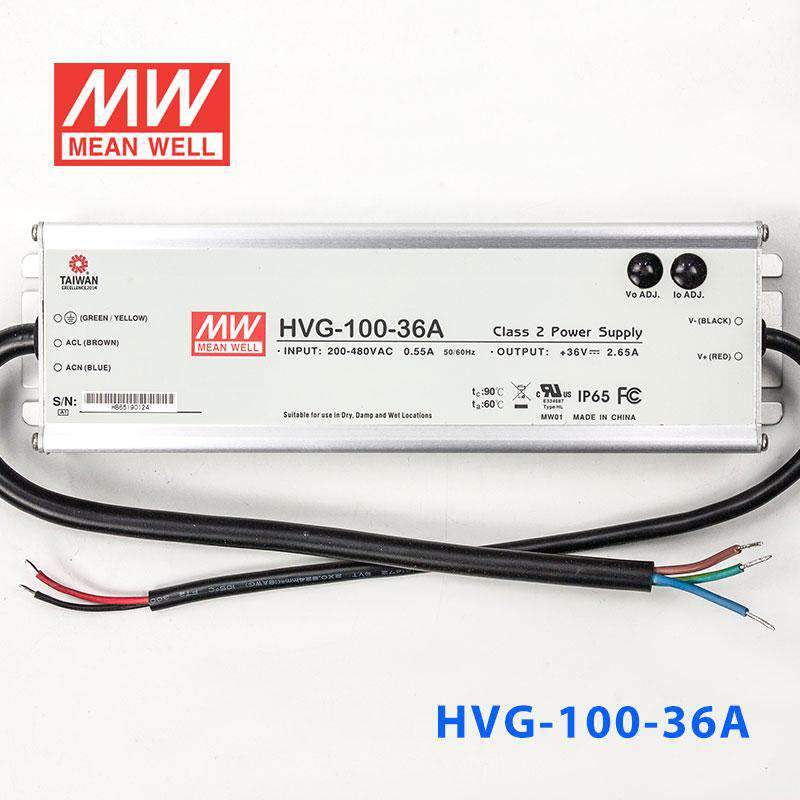 Mean Well HVG-100-36A Power Supply 100W 36V - Adjustable 2.65A - HVG-100-36A - powersupplymall.com