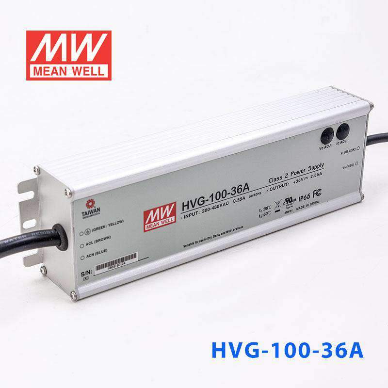 Mean Well HVG-100-36A Power Supply 100W 36V - Adjustable 2.65A - HVG-100-36A - powersupplymall.com