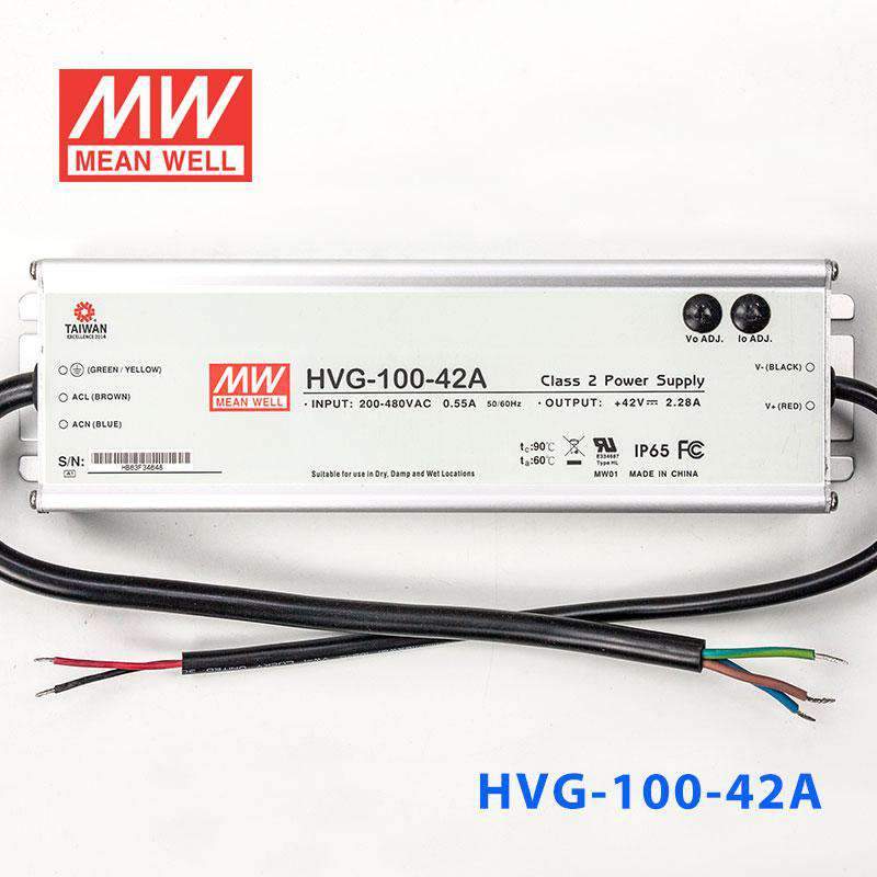 Mean Well HVG-100-42A Power Supply 100W 42V - Adjustable 2.28A - HVG-100-42A - powersupplymall.com