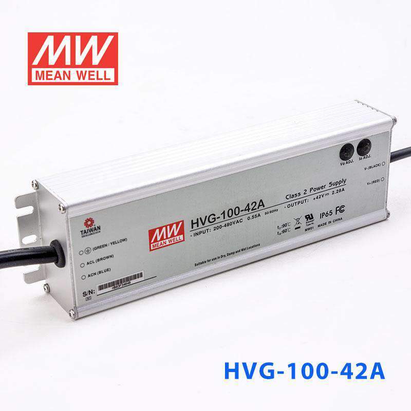 Mean Well HVG-100-42A Power Supply 100W 42V - Adjustable 2.28A - HVG-100-42A - powersupplymall.com