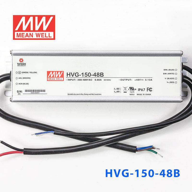 Mean Well HVG-150-48B Power Supply 150W 48V - Dimmable 3.13A - HVG-150-48B - powersupplymall.com
