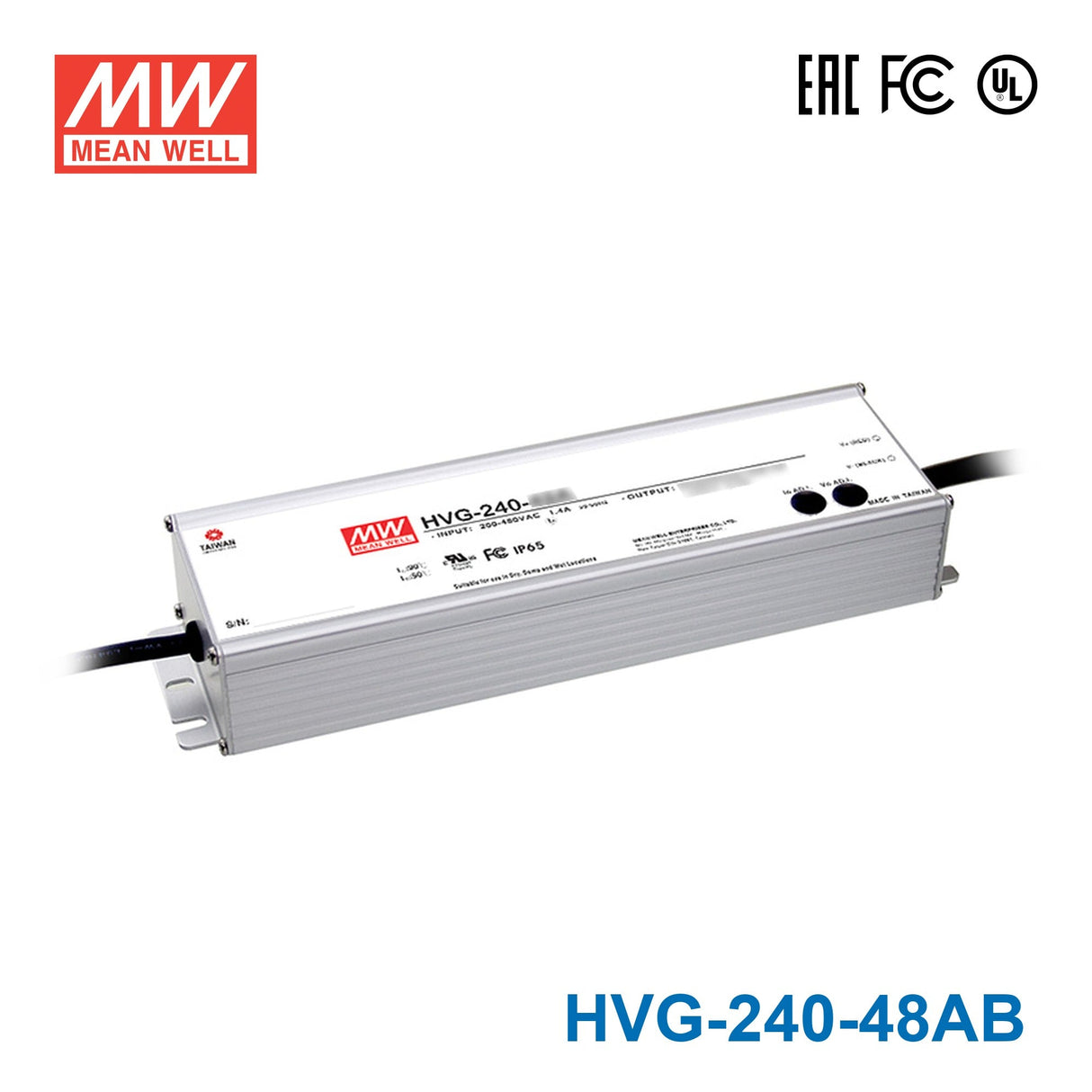 Mean Well HVG - 240 - 48AB LED Power Supplies 240W 48V 5A CV + CC IP65 - HVG-240-48AB - powersupplymall.com