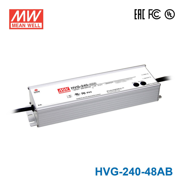 Mean Well HVG - 240 - 48AB LED Power Supplies 240W 48V 5A CV + CC IP65 - HVG-240-48AB - powersupplymall.com