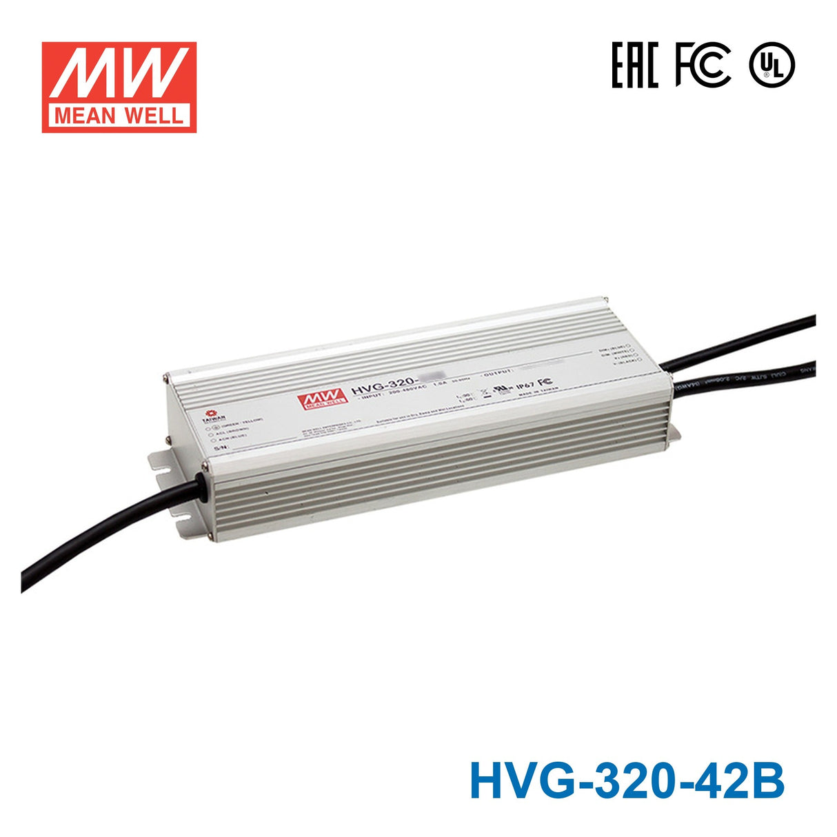 Mean Well HVG-320-42B Power Supply 320W 42V - Dimmable 7.6A - HVG-320-42B - powersupplymall.com