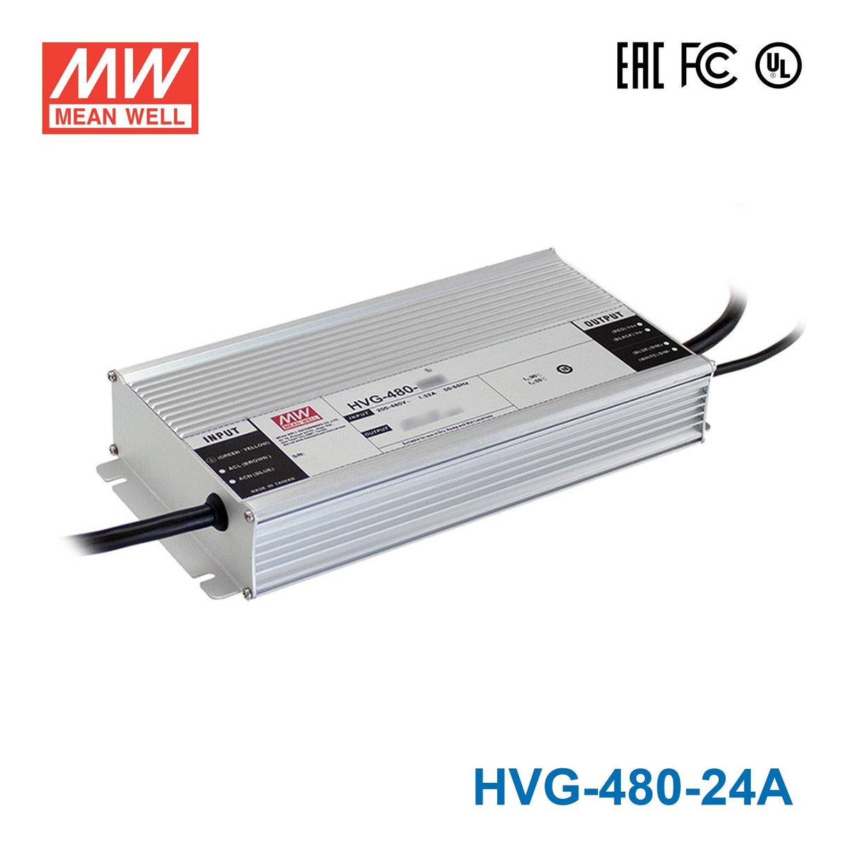 Mean Well HVG-480-24A Power Supply 480W 24V - Adjustable 20A - HVG-480-24A - powersupplymall.com