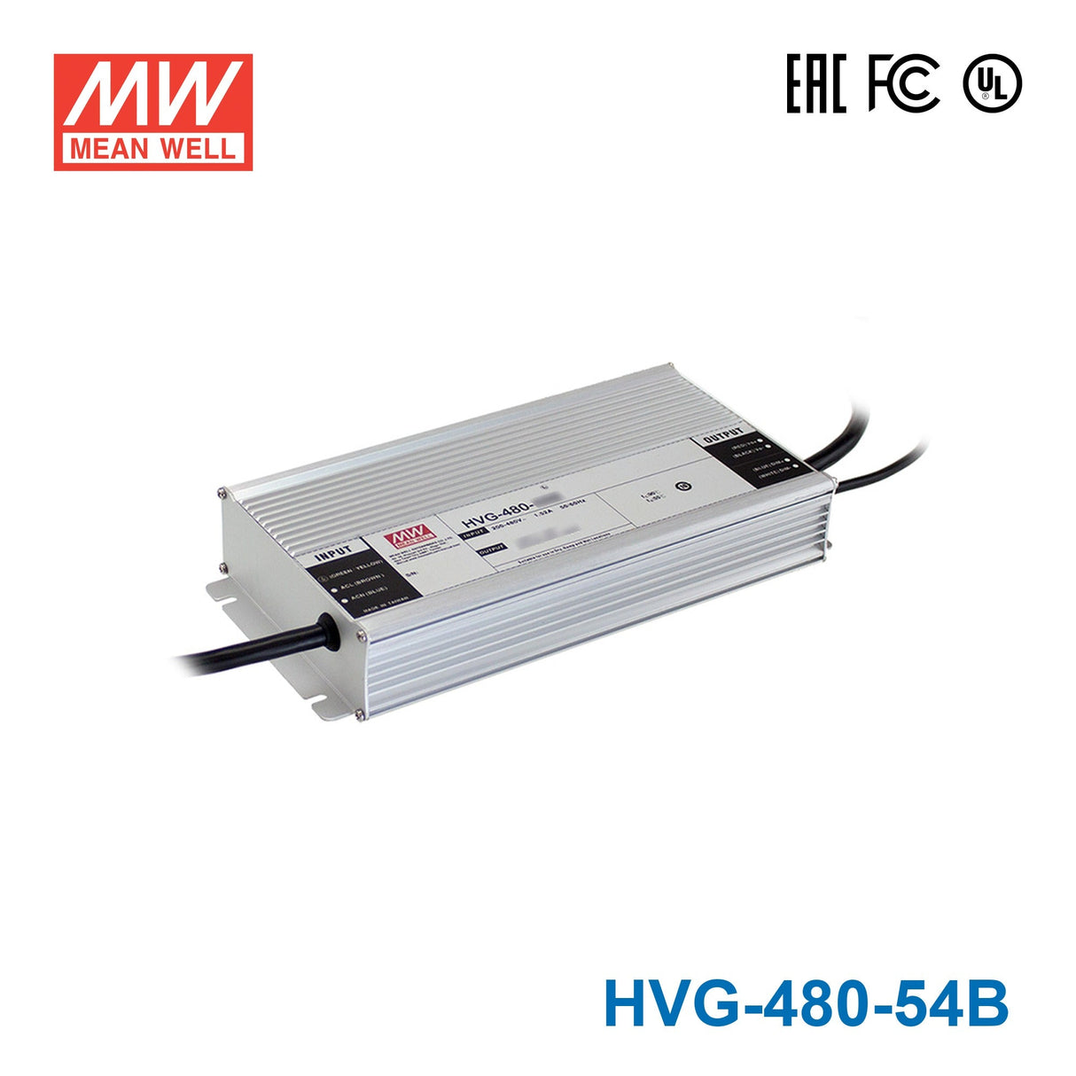 Mean Well HVG-480-54B Power Supply 480W 54V - Dimmable 8.9A - HVG-480-54B - powersupplymall.com