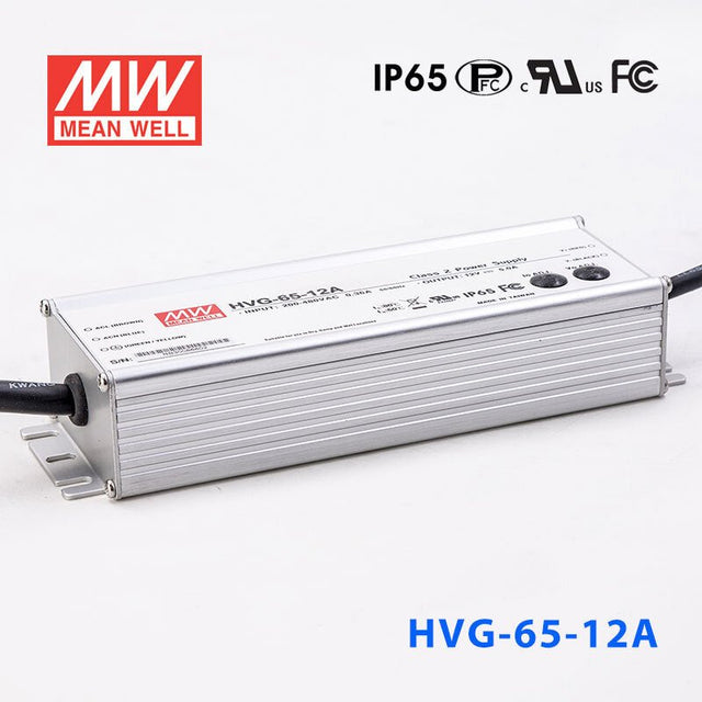 Mean Well HVG-65-12A Power Supply 60W 12V - Adjustable 5A - HVG-65-12A - powersupplymall.com