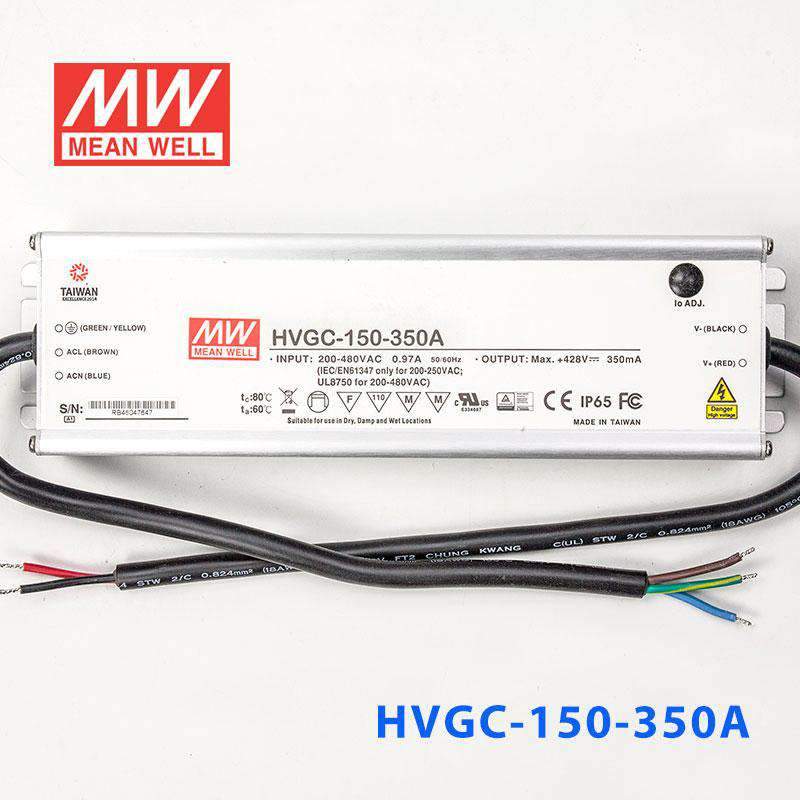 Mean Well HVGC - 150 - 350A Power Supply 150W 350mA - Adjustable - HVGC-150-350A - powersupplymall.com